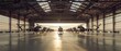 © Ai Studio - Helicopters are neatly arranged inside a spacious, sunlit hangar, highlighting a sense of order and readiness for action.