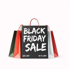 Wall Mural - Black friday sale discount shopping bag promotion offer deal price