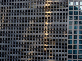 midtown new york manhattan skyscrapers building aerial view at sunset