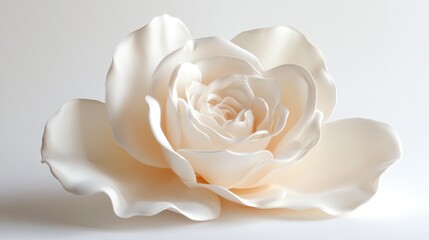 Wall Mural - Delicate White Rose with Soft Petals