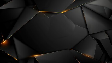 A sleek, modern abstract background featuring dark geometric shapes with subtle glowing edges.