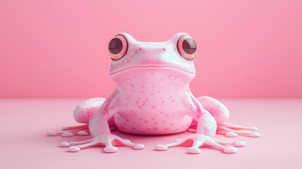 Poster - Pink Frog on Pink Background.