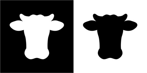 Canvas Print - silhouette a head cow