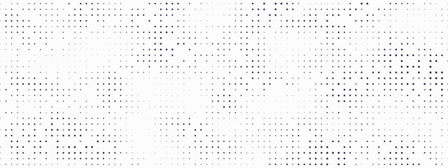 Pattern of Fading Squares: Subtle Halftone Grid. Minimalistic Vector Design with Small Black Points Fading on White Background for Print and Web.