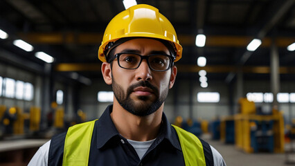 Employee a worker man working in industry factory Plan work in the system