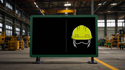 Safety hard hat helmet industry factory for template add text present.