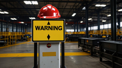 Sign warning safety industry factory background for template add text present