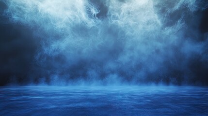 Wall Mural - stage backdrop, empty, bluish fog,