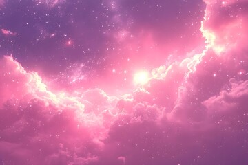 Canvas Print - pink celestial background