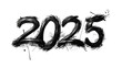 © Michael - Happy New Year 2025 black brush lettering on transparent background