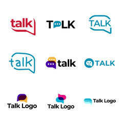 Wall Mural - Set of Modern Chat Talk Logo Design Vector Template