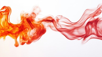 Bright red flames with dynamic motion on a white backdrop, emphasizing the power and intensity of fire