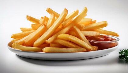 Wall Mural - french fries white background