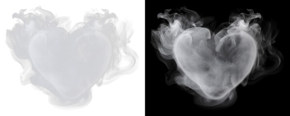 Canvas Print - PNG Heart-shaped smoke art