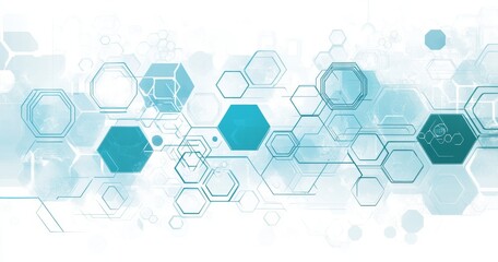 Wall Mural - science and health care technology concept background with abstract hexagon shapes. modern illustrat