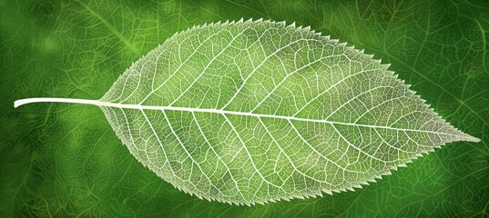 Leaf veins, White leaf skeleton vein on the Green foliage natural background texture, Plant pattern.