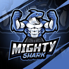 Canvas Print - Mighty shark esport mascot logo design