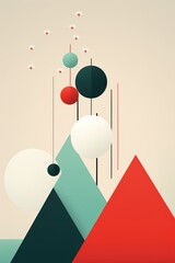 Wall Mural - abstract minimalistic christmas design illustration