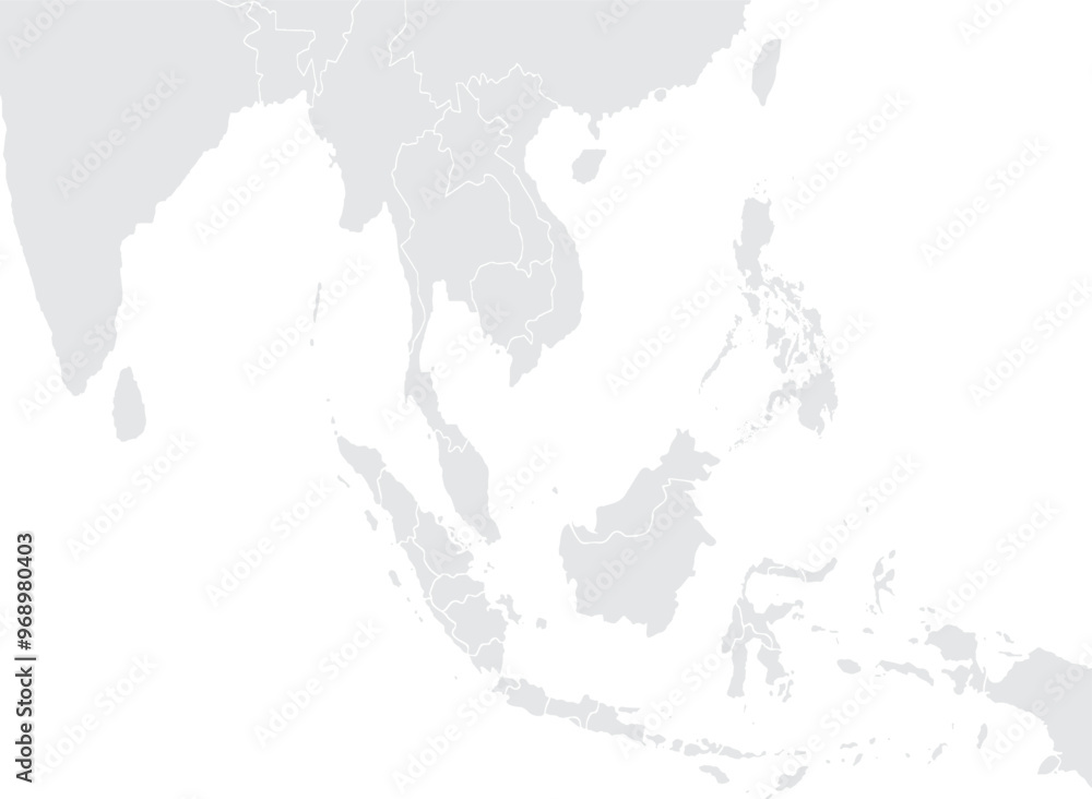 Illustration of a Colored map of Asia.Asia map on white background ...