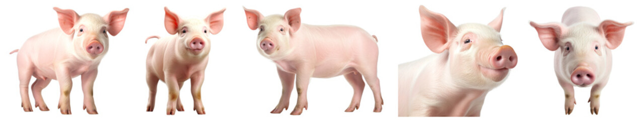 pig png cut out element set