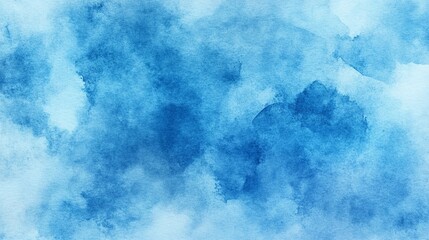 Wall Mural - Abstract blue watercolor background with blurred gradient texture for design and banner.