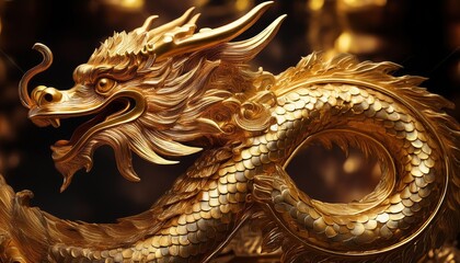 opulent gold dragon with intricate scales