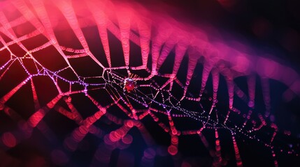 Macro photograph of spider silk spinning structures