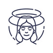 © VectorMine - Illustration of a person with energy rings around the head, symbolizing mental clarity and energy flow.