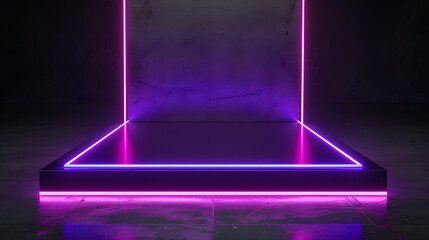 Product display podium with neon lights