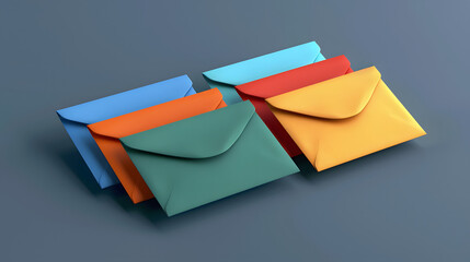 Poster - Envelopes office equipment 3D cartoon