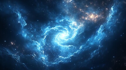 Wall Mural - A blue and white galaxy with a spiral shape