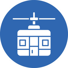 Sticker - Ski Lift glyph circle icon