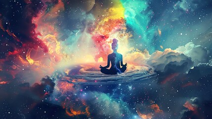 Wall Mural - Universe_cosmos._Meditation_background_chakras_prana