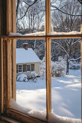 Wall Mural - winter view from the window 