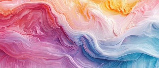 Wall Mural - Glossy Waves. Colorful Abstract Texture