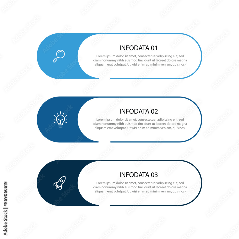 3 step process infographic template vector with icons can be used for ...