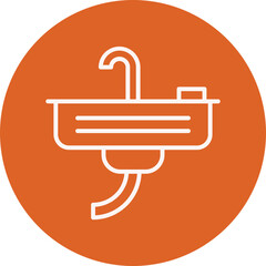 Sticker - Sink line circle icon