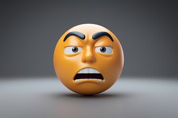 Appalled Face Emoji Expressing Astonishment in 3D Rendering