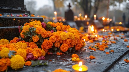 Wall Mural - cemetery on All Saints Day