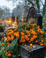 Wall Mural - cemetery on All Saints Day