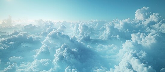 Wall Mural - Blurred surface of an empty sky Blue sky backdrop scattered with small clouds Abstract background of a cloudy blue sky Selective focus idea Nature cloud abstract blue hue overcast copy space future h