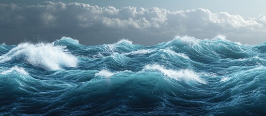 Wall Mural - Low Contrast Ocean Wave Backdrop. with copy space image. Place for adding text or design