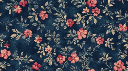 Wall Mural - Floral repeating pattern