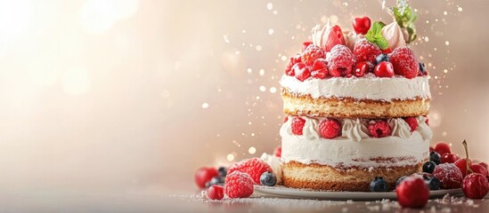 Poster - cake and bakery tasty treats. with copy space image. Place for adding text or design
