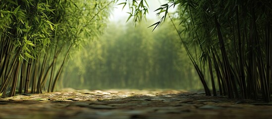 Fototapete - Bamboo trees bamboo plants bamboo woodland. with copy space image. Place for adding text or design