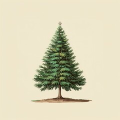 Sticker - Classic Christmas tree illustration