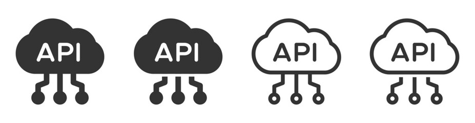 API vector icons set. software integration illustration signs. Cloud API icon collection