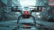 © DarkinStudio - Autonomous flying ambulance drones providing emergency medical aid: Drones reaching hard-to-access areas with life-saving equipment.
