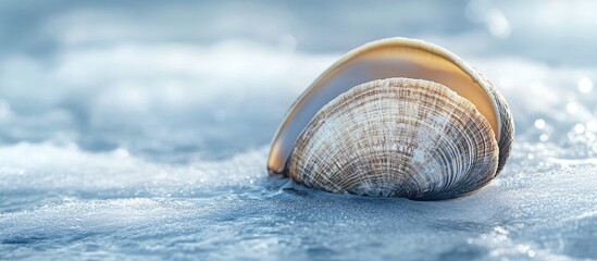 Poster - frozen clam. with copy space image. Place for adding text or design