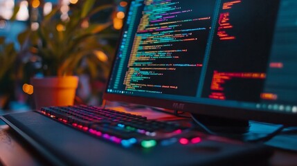 code on screen.